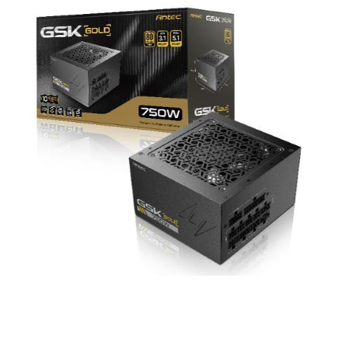 ANTEC GSK 750W V2 EC ALIMENTATORE 750 W 80 PLUS GOLD PFC ATTIVO PCIe 5.1 ATX 3.1 NERO